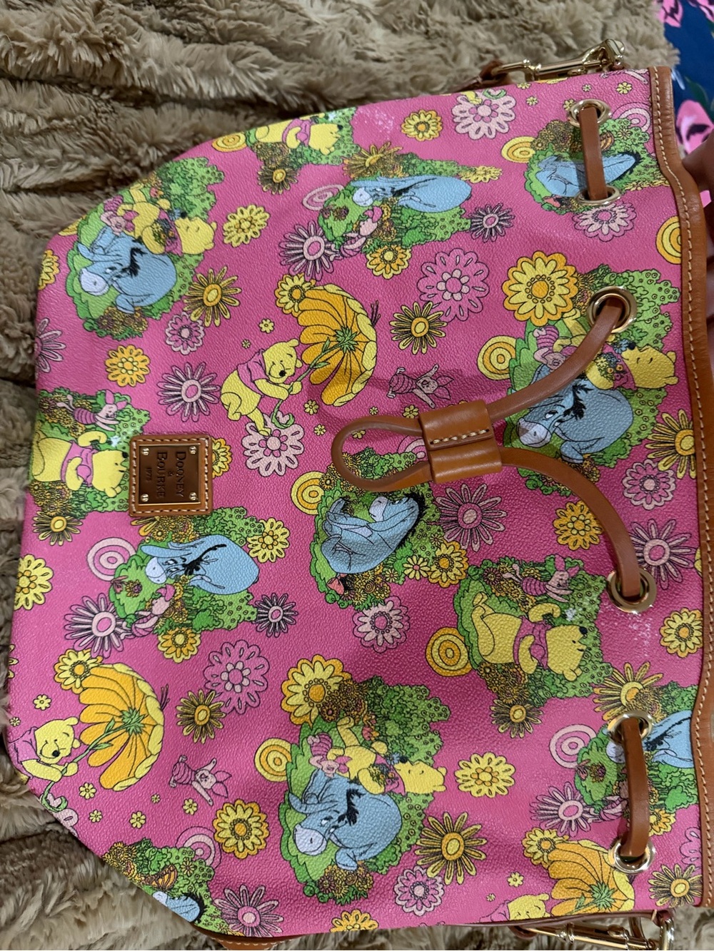 Pink Floral Character Drawstring Bucket Bag - Picture 6 of 6